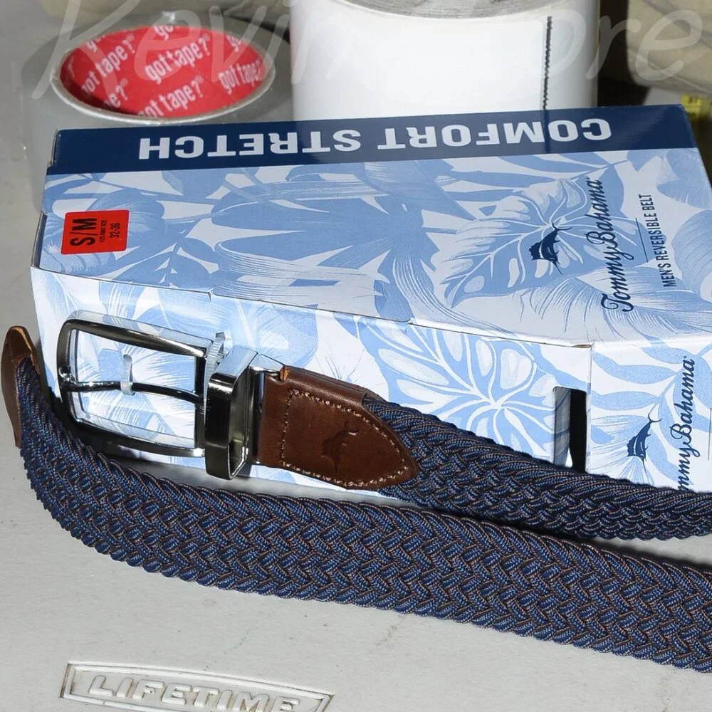 Tommy‎ Bahama Men's Stretch Braided Reversible Belt